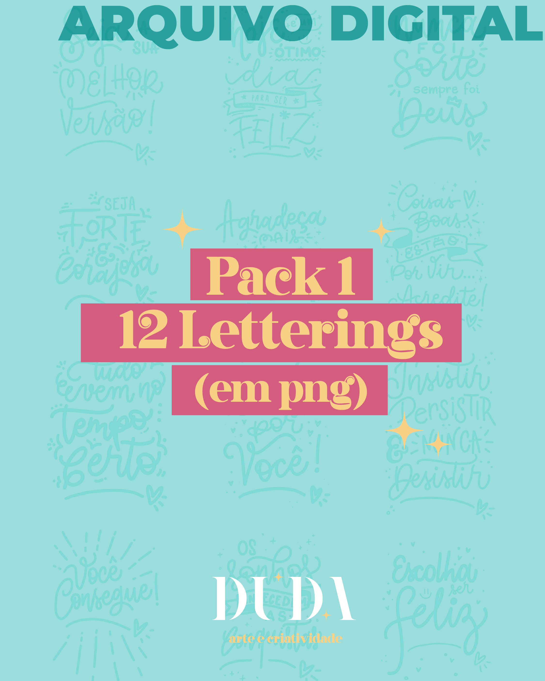 Kit 1 Pack (12 letterings) - Imagem 1
